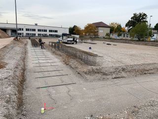 Fundamente unter einer Bodenplatte für eine Lager-/Produktionshalle